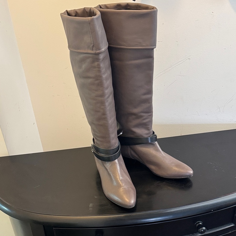 Like New Pour La Victoire Gray Over the Knee Pull Up Boots - Picture 3 of 11